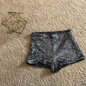 Silver Sequin Shorts - Forever 21